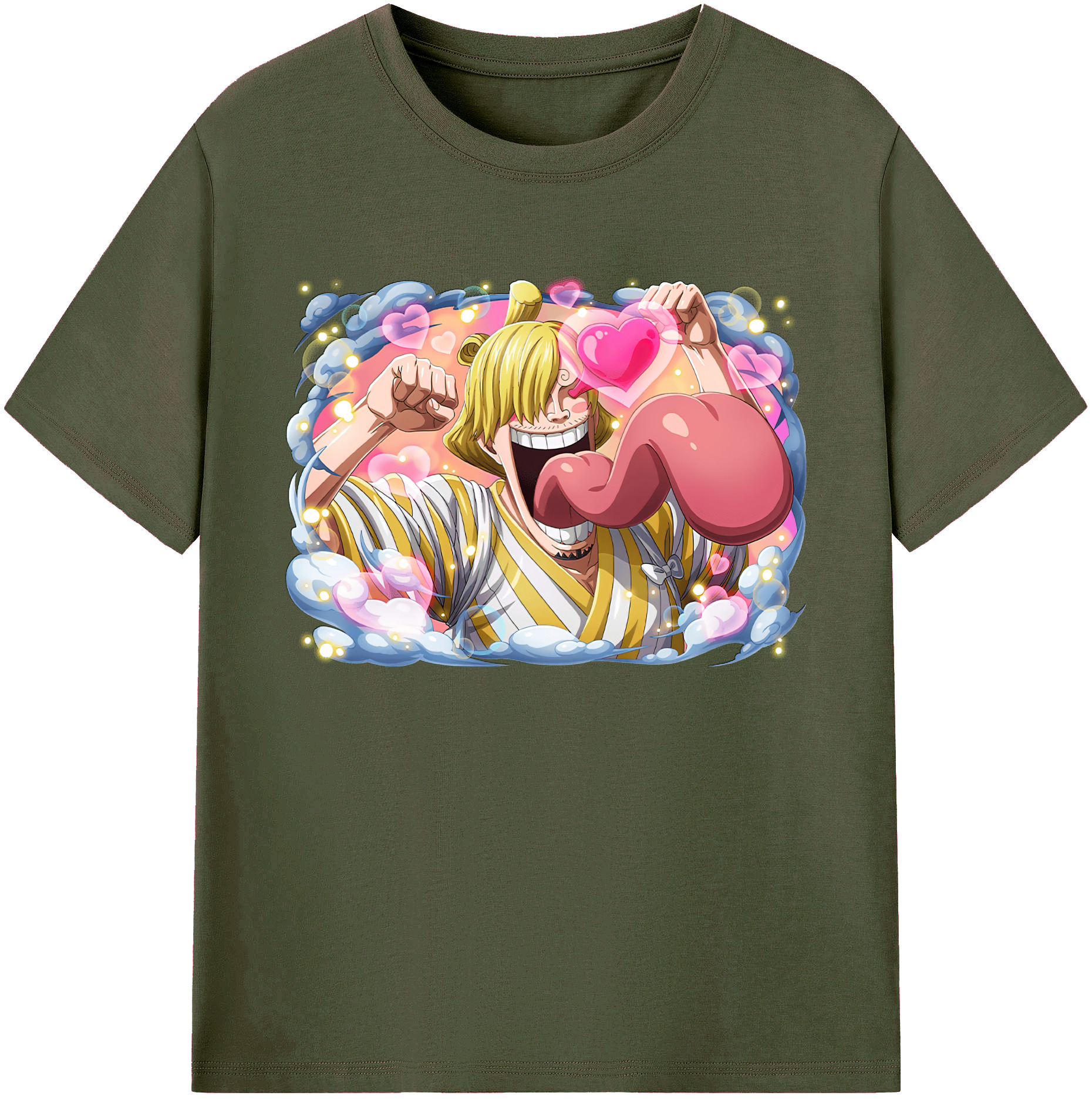 （画像用） ワンピース サンジ ONE PIECE Sanji 綿100％ メンズ半袖Tシャツ｜肌触りやわらか＆通気性
